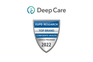 Deep Care logo and EUPD Research Top Brand 2022 badge