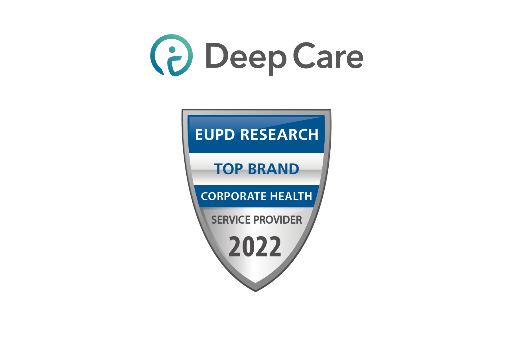 Deep Care Logo und EUPD Research Top Brand 2022 Badge