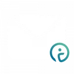Ein Icon mit einem weißem Brief mit Deep Care logo darauf